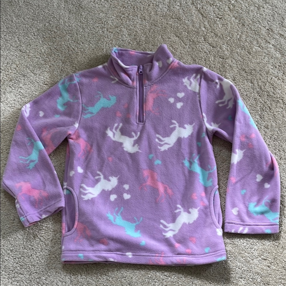 Purple Unicorn Fleece Pullover - NWOT